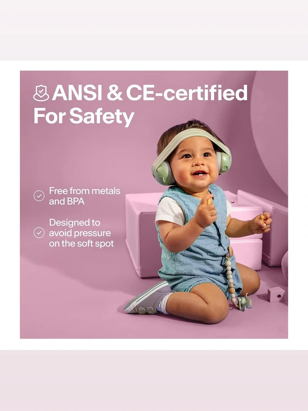 Alpine MuffyBaby Infant Hearing Protectors in Pink and Gray